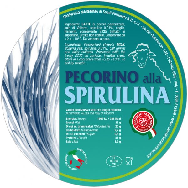 Pecorino(queso de oveja) con Espirulina